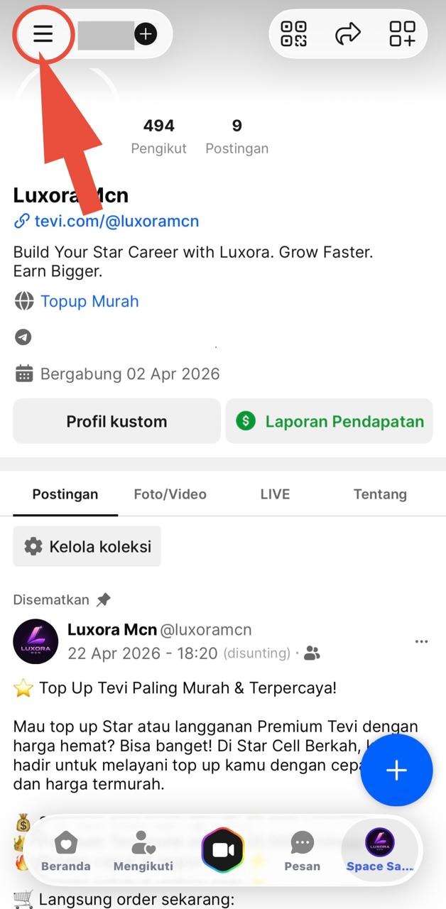 Buka menu profil